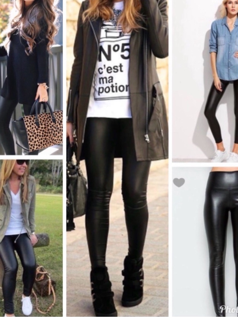 Leggings Depot Black Faux Leather High-Rise Leggings